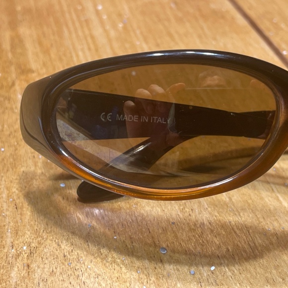 ICICLES Sunglasses Made in Italy Black/Amber Lens Motorcycle Slider UNISEX - Picture 3 of 16